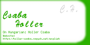 csaba holler business card